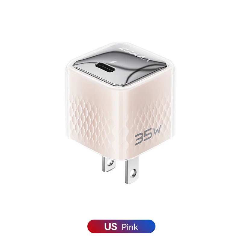 KUULAA USB C Charger 35W GaN Type C PD Fast Charging For iPhone 15 14 13 12 11 Pro Max For iPad Pro Air iPad mini Huwei Xiaomi Car Mobile World