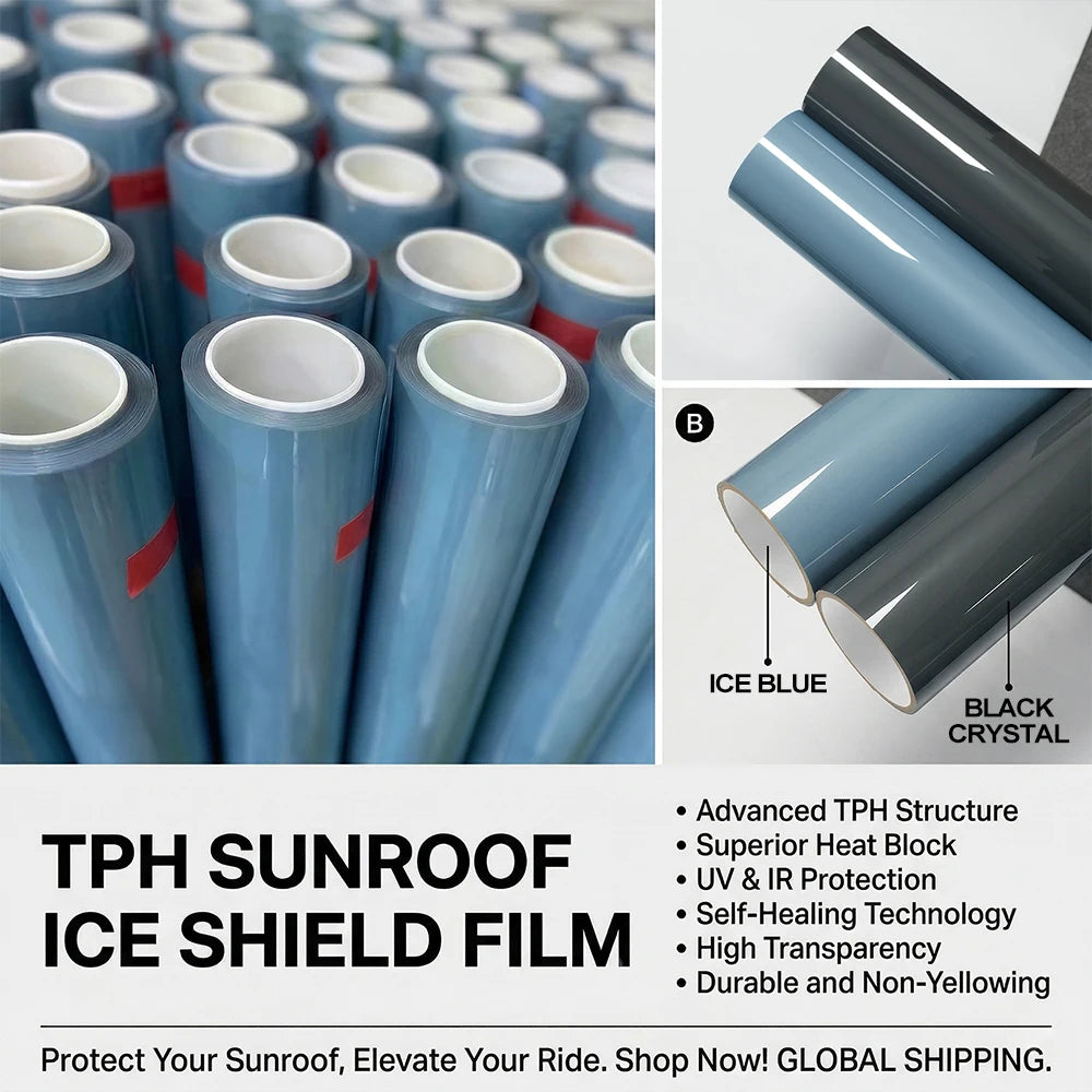 Universal TPH Car Sunroof Ice Film Heat Insulation UV Protection Sticker Panoramic Roof Window Tint Sunshade Summer Cooling Film