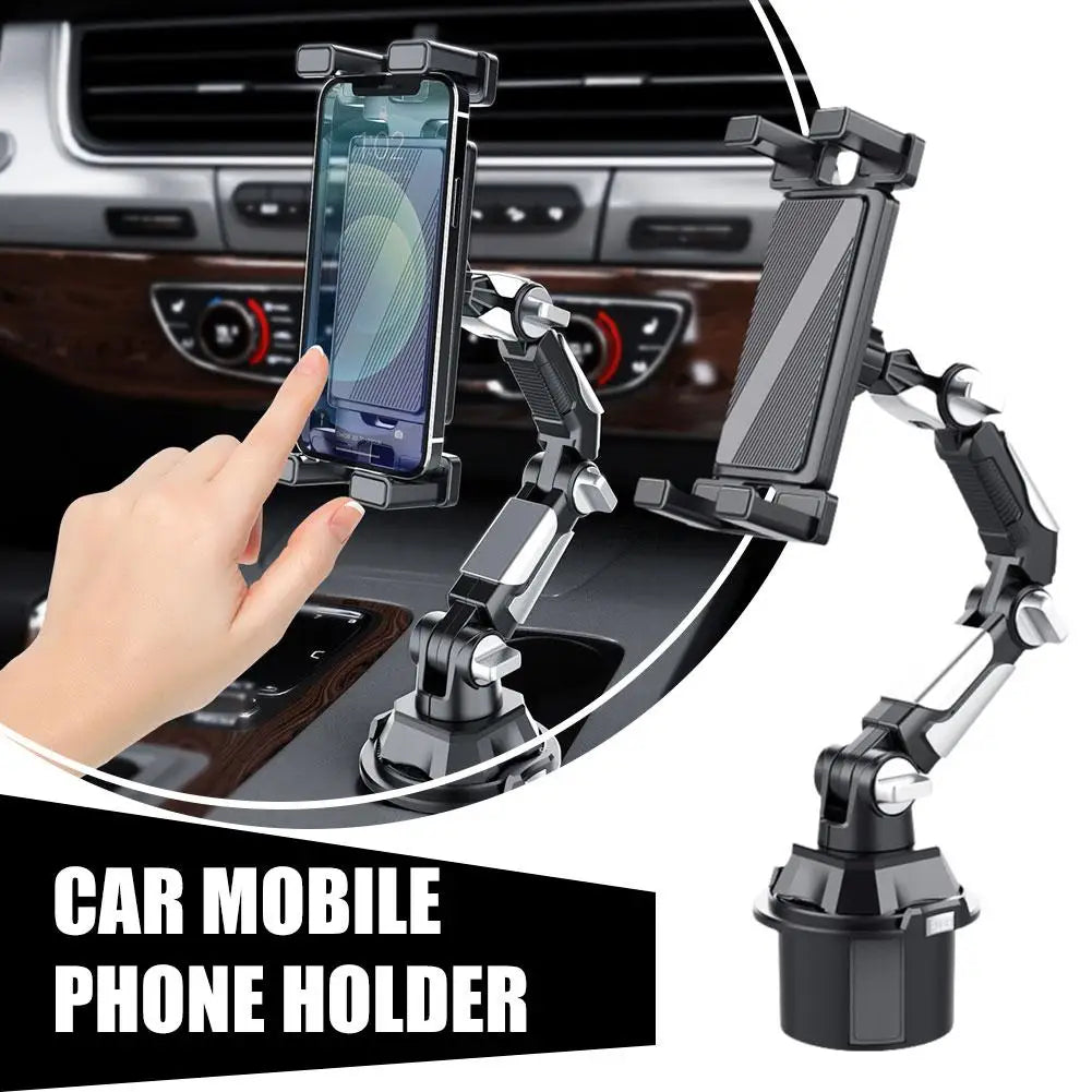 Universal Car Phone Holder Cellphone Mount Stand Adjustable Car Cup Phone Mount for iPhone 16 15 14 Por MAX Huawei Samsung