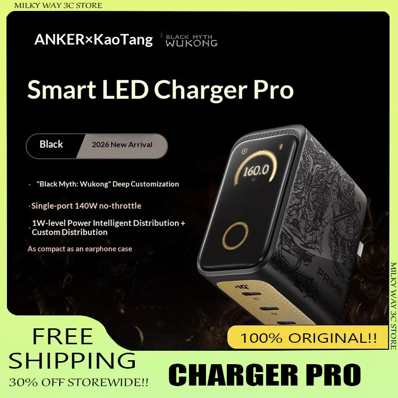 Anker Prime Black Myth Wukong Charger 60W Lingguang Smart Display GaN Multi-Port Fast Charging PD3.1 Fast Charger for IPhone 17