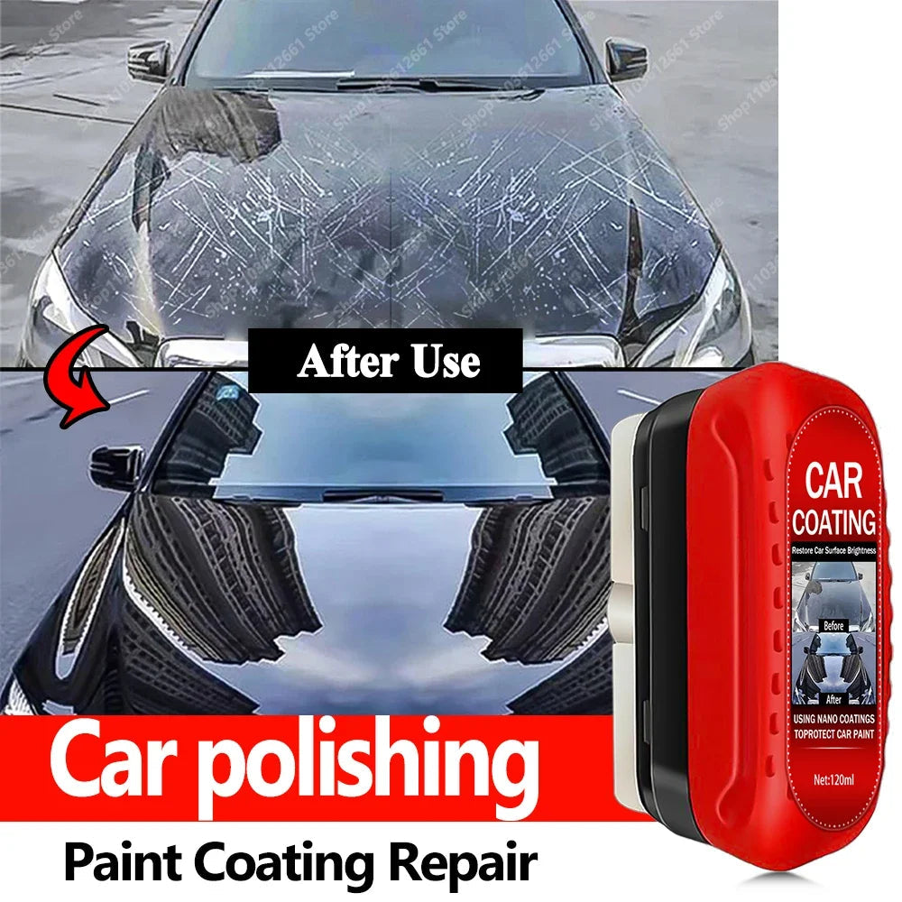 Car Paint Coating Brush with 120ml Liquid -High Gloss Repair Scratch Brightening Kit ,Professional Auto Polishing Tool Car Mobile World