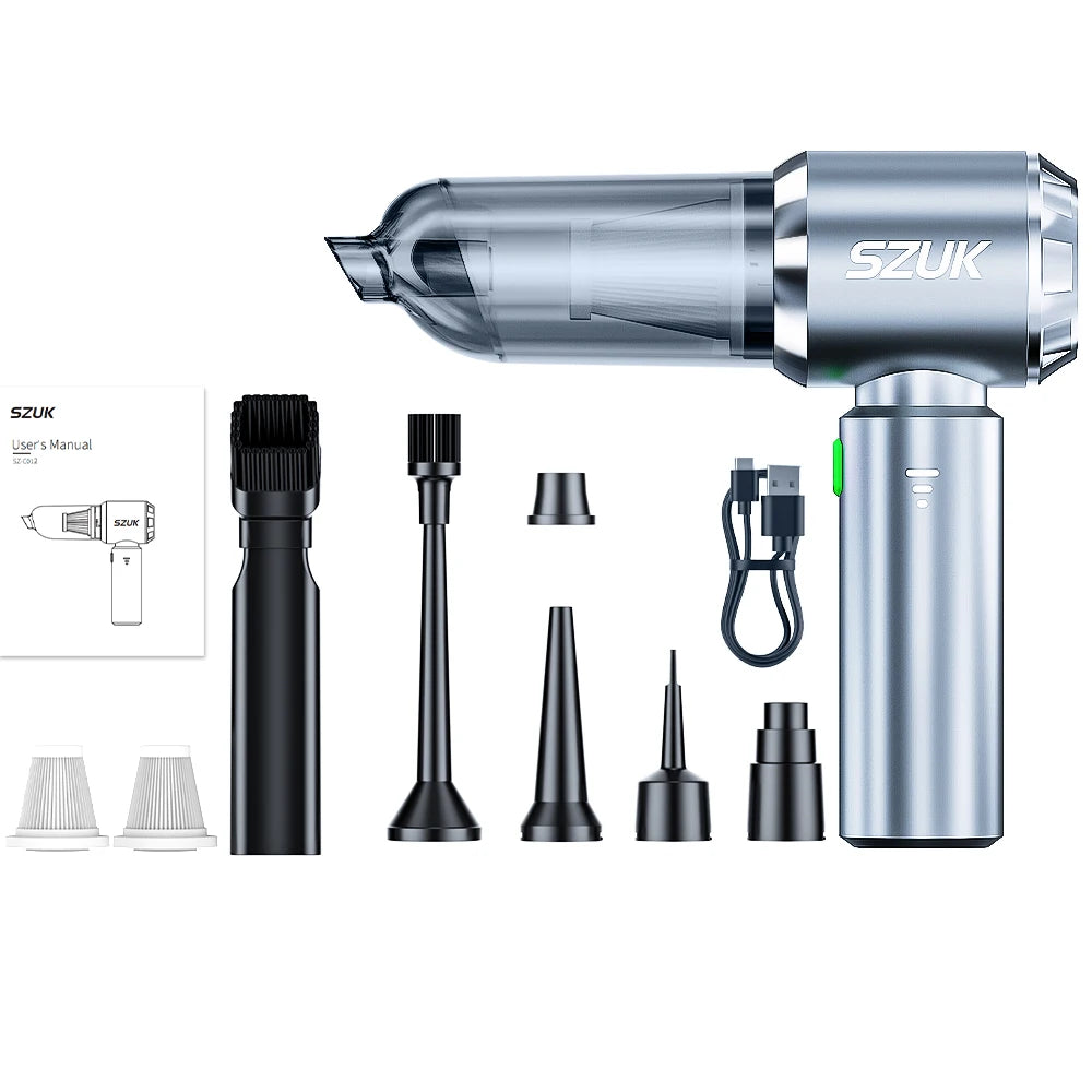 SZUK 180000PA Car Vacuum Cleaner Mini Powerful Cleaning Machine Strong Suction Handheld for Car Wireless Portable Home Appliance CM World