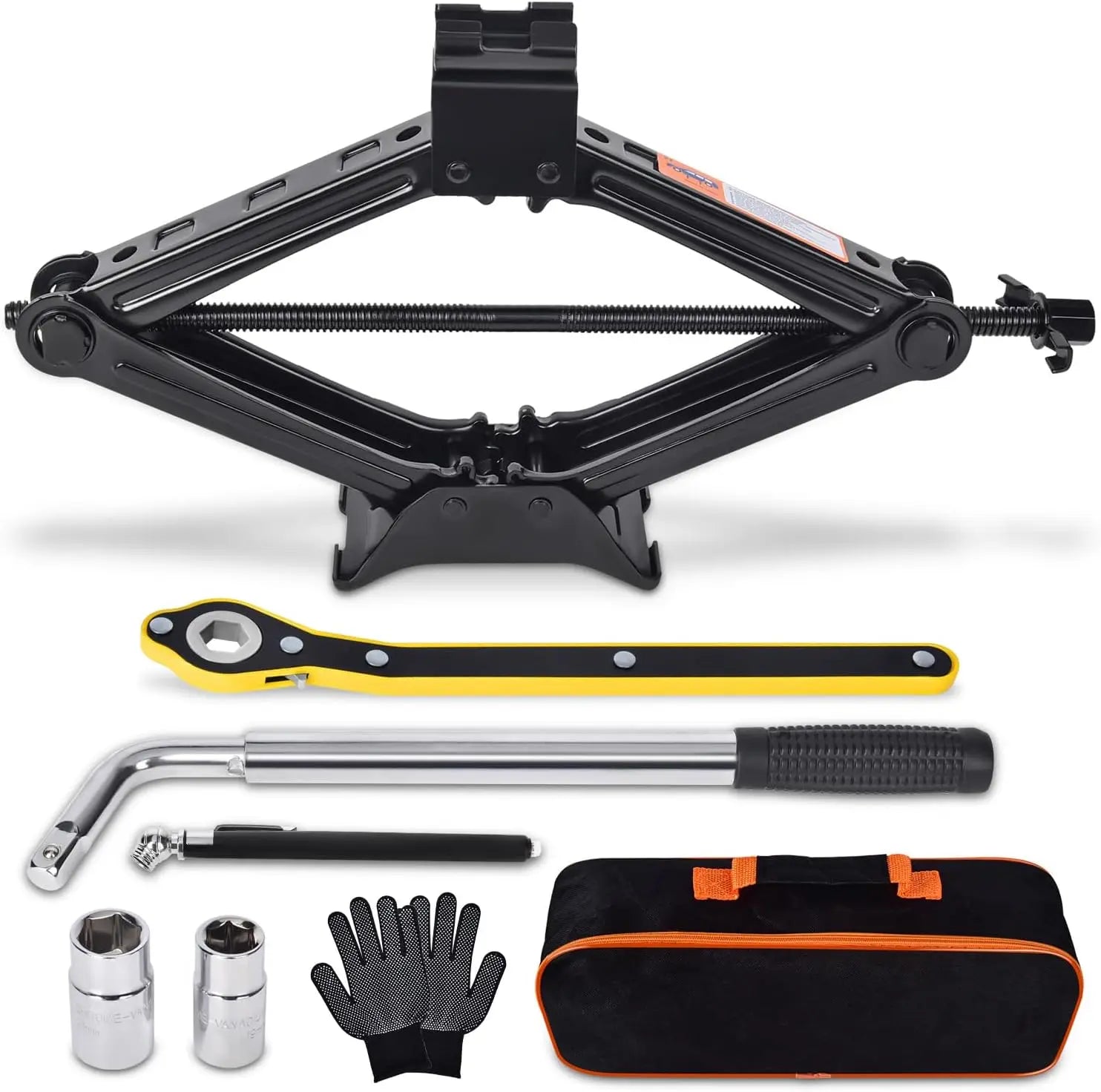 2 Ton Scissor Car Jack with Tire Changing Kit - Emergency Tool for Cars, SUVs, MPVs CM World