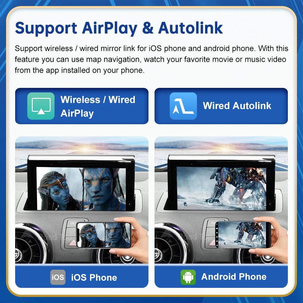 Road Top Wireless Android Auto For Audi Car A1 AT Q3 3G MMI RMC 2013-2018 Carplay Interface Mirror Link Air Play CM World