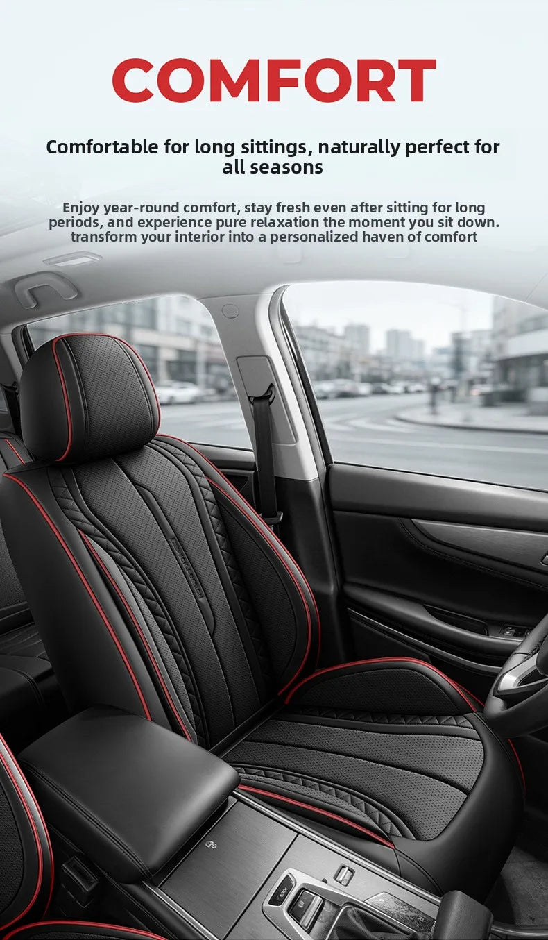 High Quality Nappa Leather Universal Car Seat Full Cover Perforated Nappa Leather Luxury Sedan SUV Seat Cushion Car Full Cover