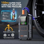 4-IN-1 Car Jump Starter with Air Compressor Peak 5000A Auto Battery Booster 150PSI Air Pump Portable Power Bank Tire Inflator CM World