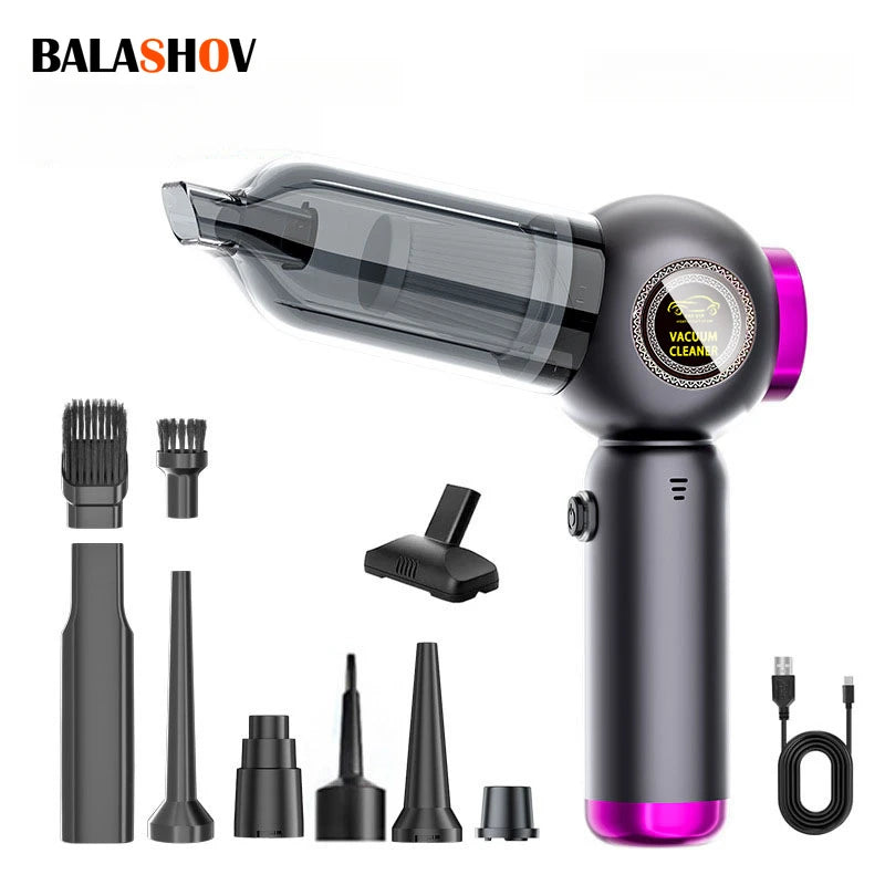 brushless vacuum cleaner for car and home vacuum cleaner, washing, blowing and pumping USB large suction power  vacuum cleaner Car Mobile World
