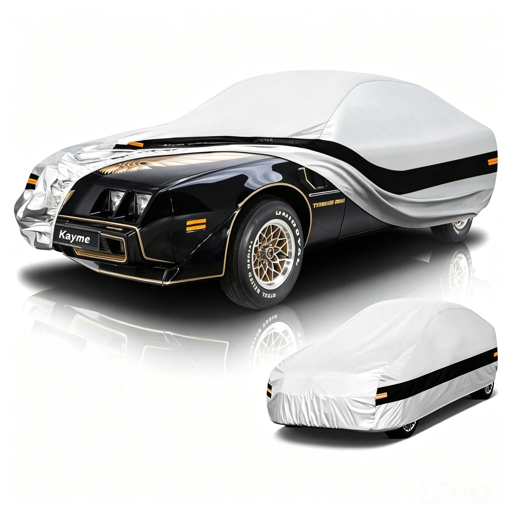 Kayme 10 Layer Car Cover All Weather 100% Waterproof Outdoor Car Covers Rain Snow UV Dust Protection For Sedan/Suv/Hattchback Car Mobile World