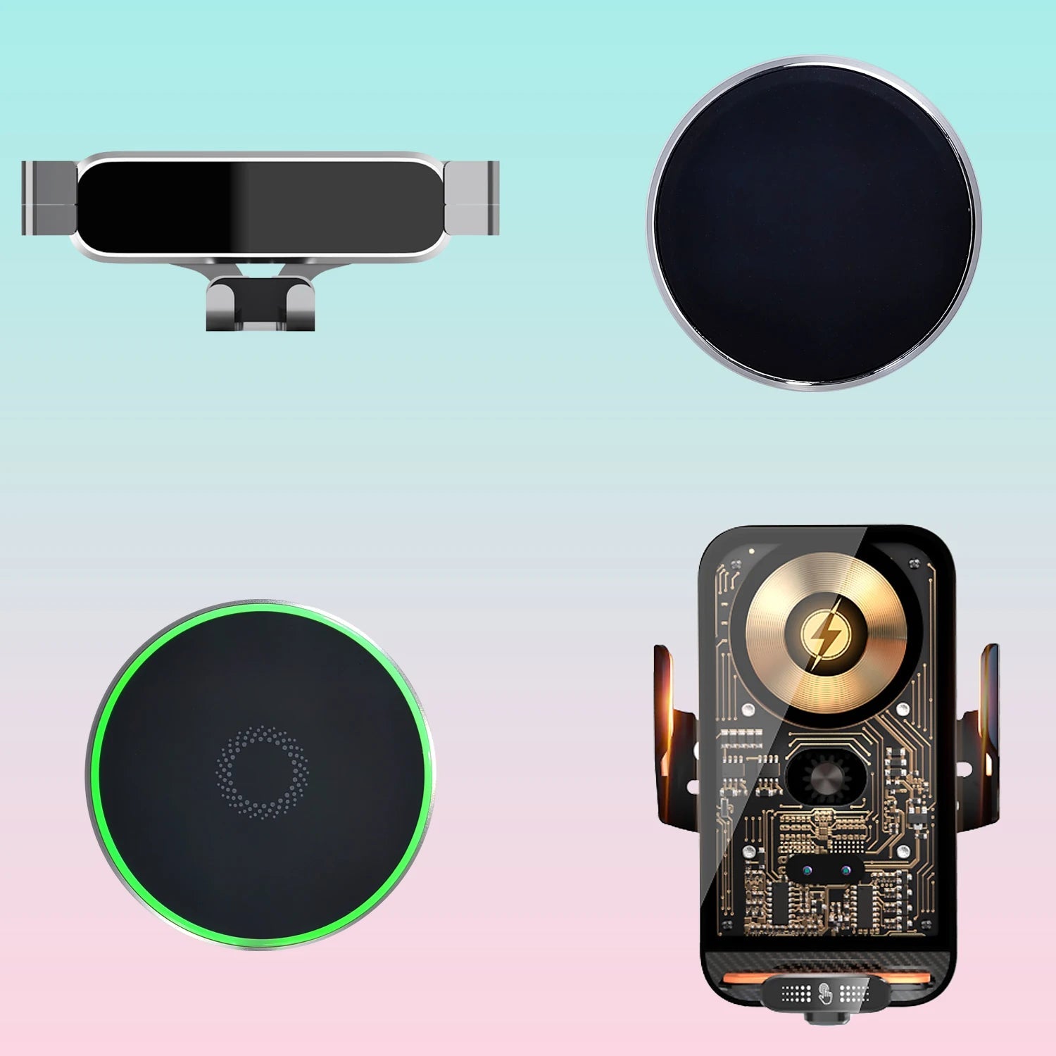 For Chevrolet Silverado 2022 2023 2024 Phone Holder Car Double Bracket Base Magnetic MagSafe Wireless Charging Car Phone Mount CM World