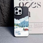 Matte Leather Finish Case For Iphone 17 Pro Max 16 15 14 13 12 11 17E Air London Landscape Silicone Anti Shock Cover
