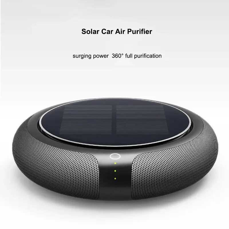 Solar Powered Car Air Purifier, Odor & Formaldehyde Remover with Aromatherapy, 3-Speed Regulation, Three-Layer Filter System CM World