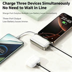 Mini Capsule Power Bank 20000mAh 22.5W Fast Charging USB-C Built-in Cable Portable Charger For iPhone Samsung Travel