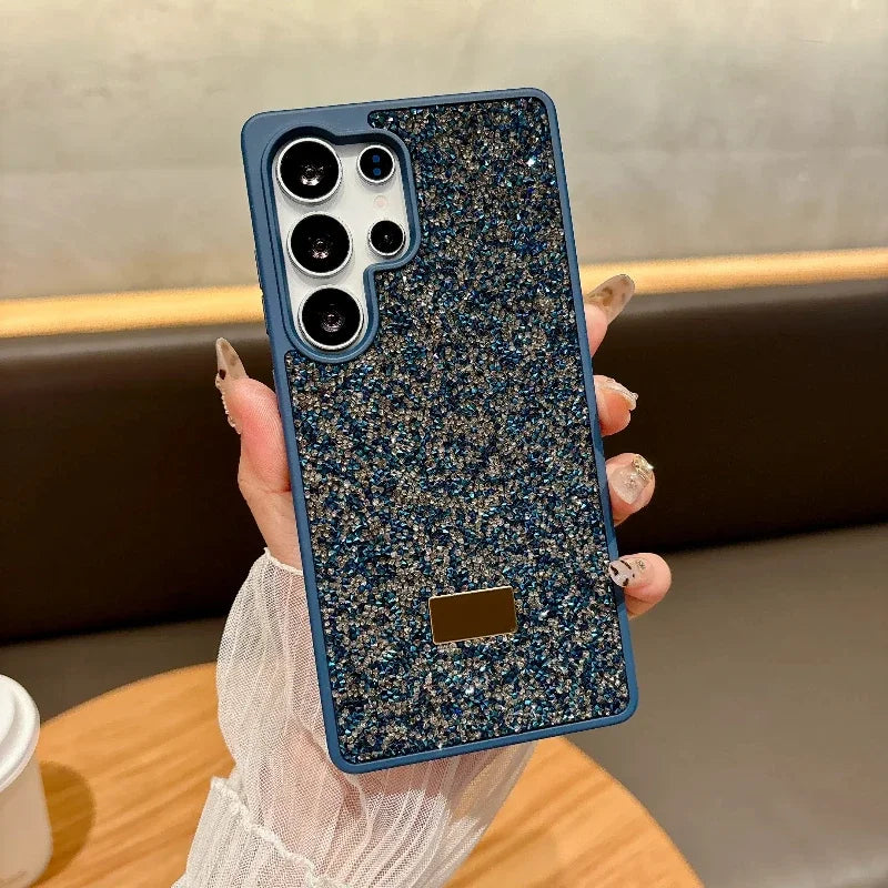 Trend Bling Glitter Diamond Case for Samsung Galaxy S26 S25 S24 S23 Plus Ultra Rhinestone Shockproof Hard Back Protective Cover Car Mobile World