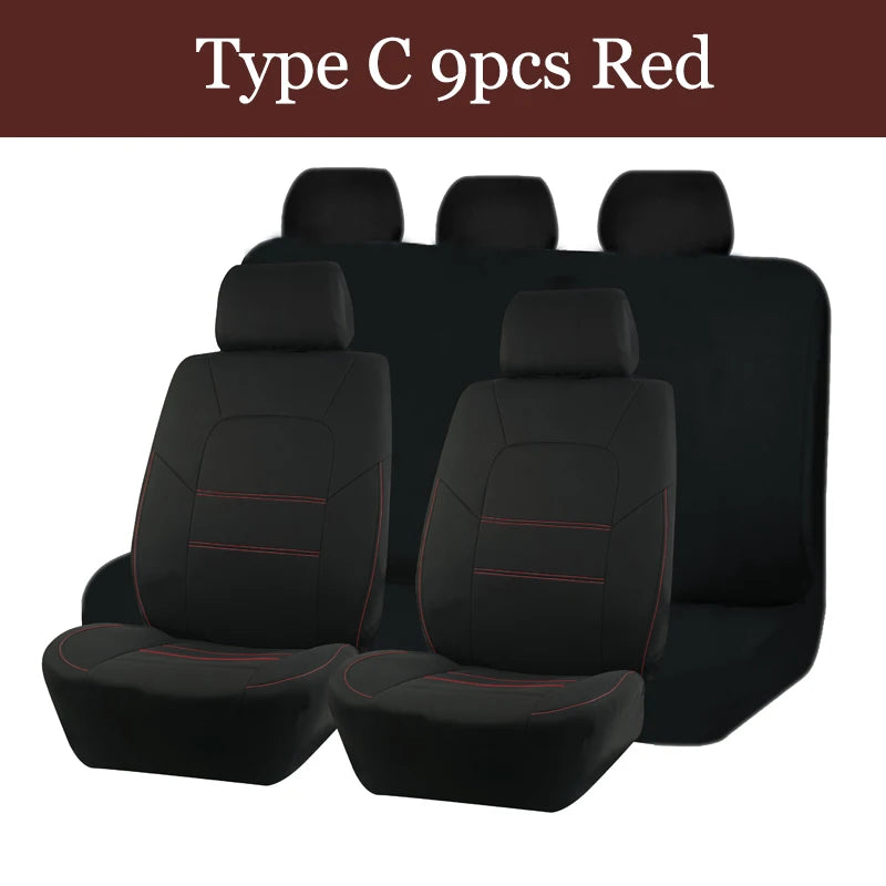 AUTOKING 4pcs/9pcs  Universal Polyester Car Seat Cover Set Car Accessories Interior Fit For Most Car, Truck, SUV, or Van CM World