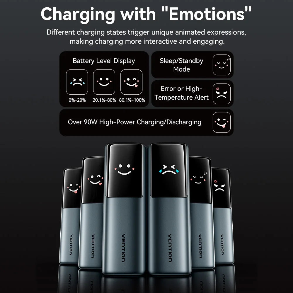 Vention 165W Power Bank 20000mAh PD 3.0 100W Max Portable PowerBank for Laptop PD Fast Charging for iPhone 17 16 Samsung S25 S24 Car Mobile World