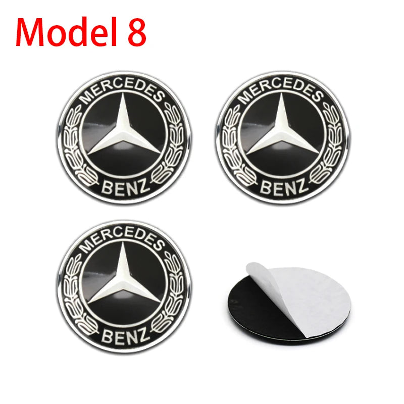 4Pc For Mercedes Benz C180 C200 C260 W124 W140 W126 W168 W176 56mm 60mm 65mm Car Wheel Hub Cap Center Sticker Emblem Badge Decal