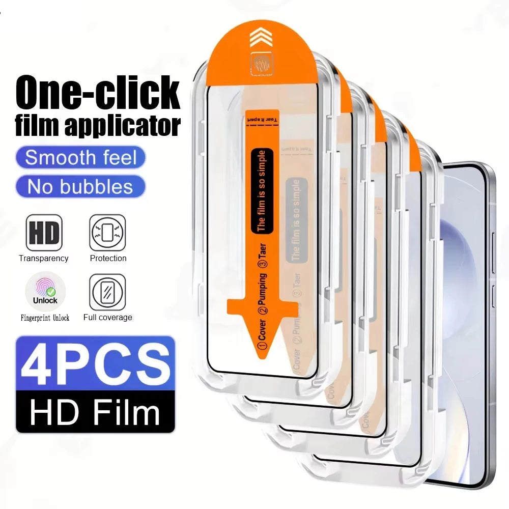4PCS Oleophobic Coating Dust Free Screen Protector For Samsung Galaxy S26 S25 S24 S23 S22 S21 A56 A55 A54 A53 A52 A36 A35 Glass