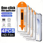 4PCS Oleophobic Coating Dust Free Screen Protector For Samsung Galaxy S26 S25 S24 S23 S22 S21 A56 A55 A54 A53 A52 A36 A35 Glass
