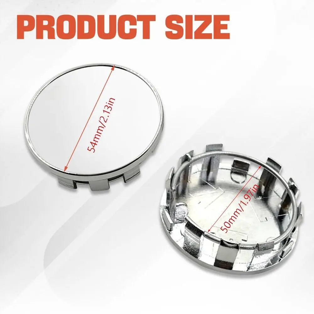 4Pcs Universal Wheel Center Caps Outer 54MM Dust-proof Rim Hub Caps Silver/Black ABS Wheel Badge Covers Wheels Tires Parts