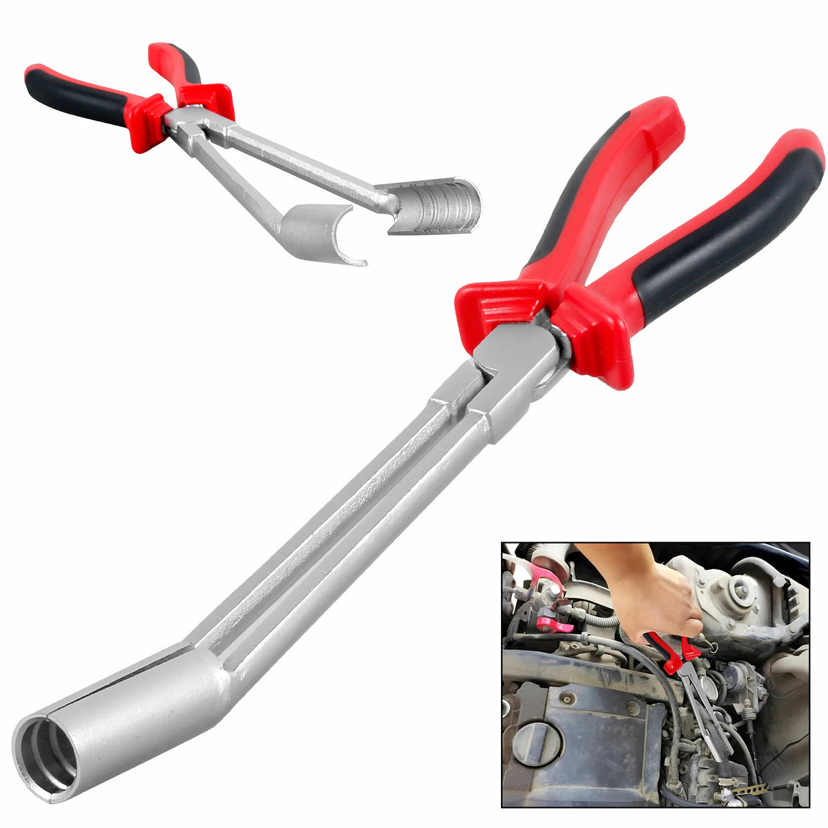 1Pc Car Spark Plug Pliers High Voltage Cylinder Cable Removal Tool Carbon Steel Car Spark Plug Wire Removal Pliers Tool for Car