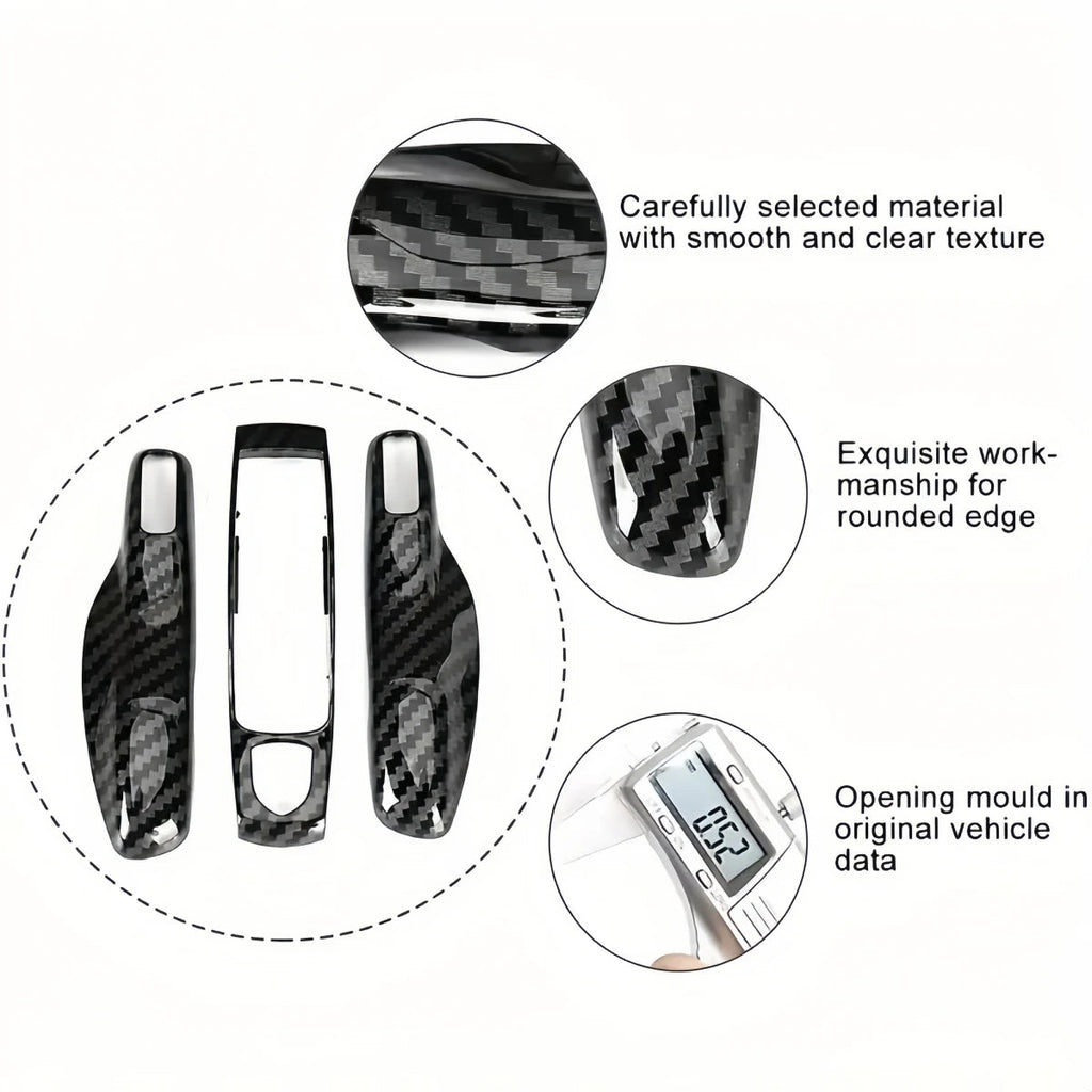 3 Pieces Set of Carbon Fiber Car Key Protection Case Suitable for Porsche Panamera, Macan, Cayenne, 911, 718 (Boxed) CM World