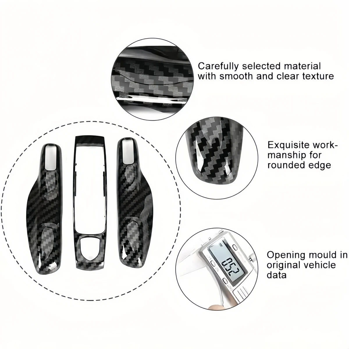 3 Pieces Set of Carbon Fiber Car Key Protection Case Suitable for Porsche Panamera, Macan, Cayenne, 911, 718 (Boxed) CM World