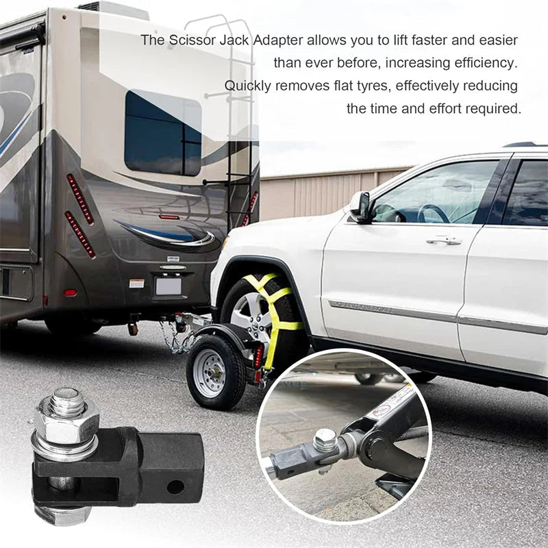 1/2 Inch Scissor Jack Adapter and Socket Adapter for Most Jacks Chrome Vanadium Steel Scissor Jack Adapter Drive Impact Wrench CM World