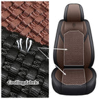 Premium 5 Seat Car Seat Covers PU Leather Ice Silk Fabric Full Coverage Split Headrest Non Slip Durable Universal Fit 95% Cars CM World
