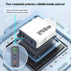 6 Ports USB C PD Charger 240W Quick Charge 3.0 Type C USB Phone Chargers Super Fast Charging Adapter For iPhone Samsung Xiaomi Car Mobile World