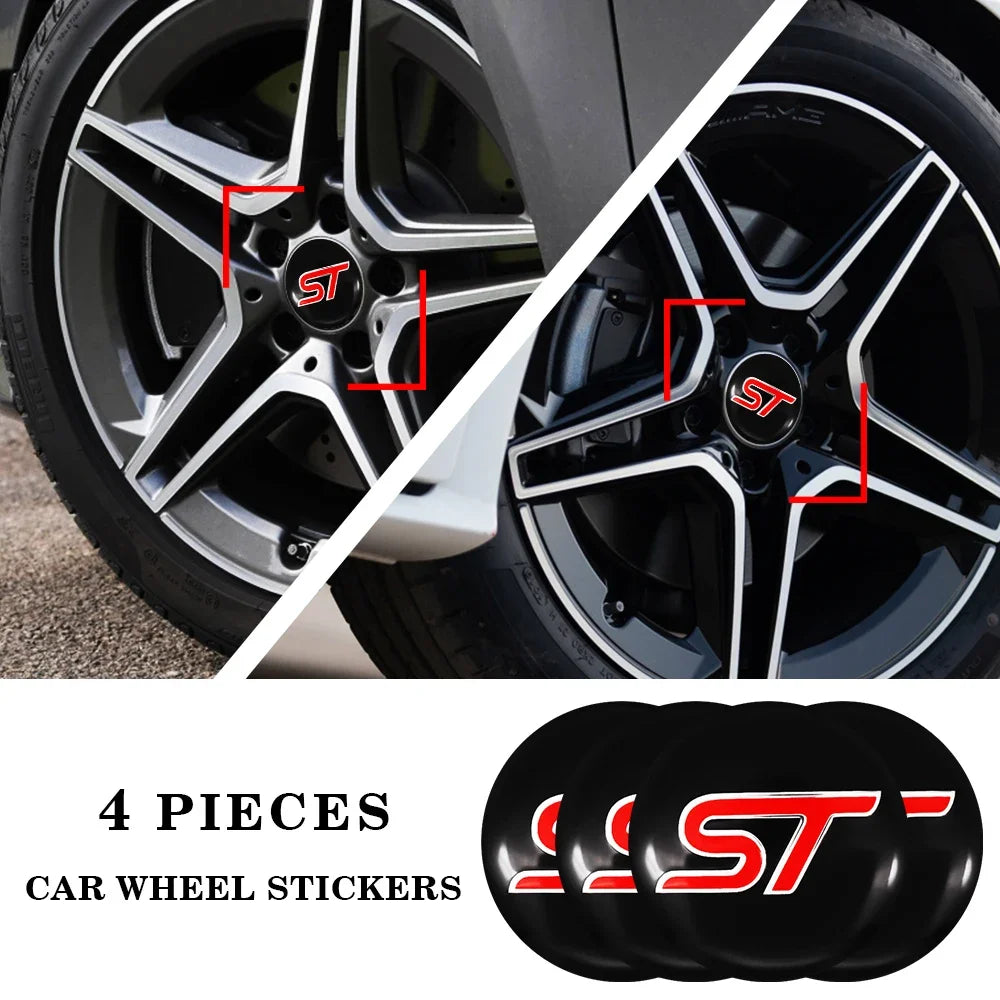 Waterproof 56mm Car Wheel Center Hub Cap Covers Sticker Rim Emblem Badge Decal for Ford Kuga Transit Mondeo Focus