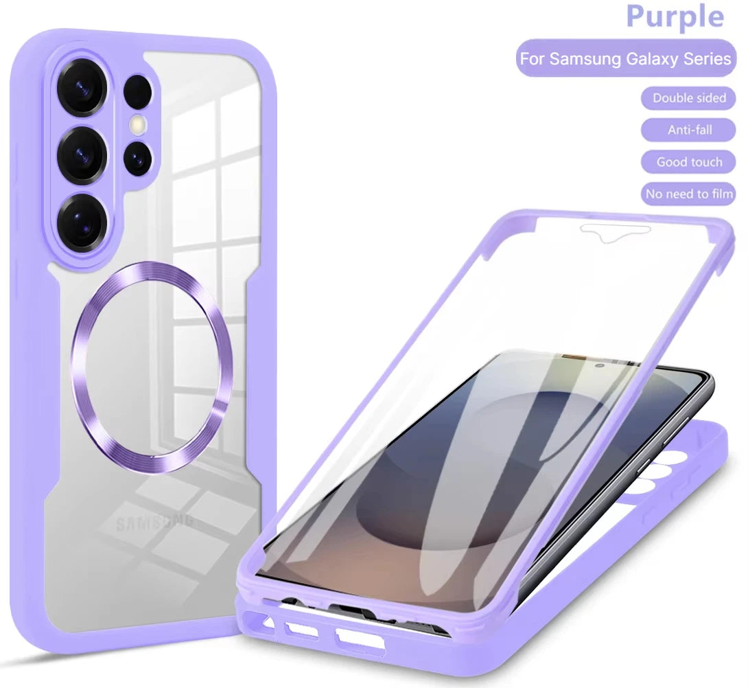 360 Full PTE Protection Screen Clear Magnetic Case For Samsung Galaxy S26 S25 Edge S24 S23 S22 Ultra PLUS FE A07 A56 A36 A26 A16