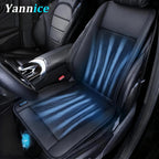 Luxury PU Leather Car Cooling Seat Cushion USB 12V/24V Universal Front Seat Cooled Cover With Fan Car Interior Seat Cooling Pad CM World