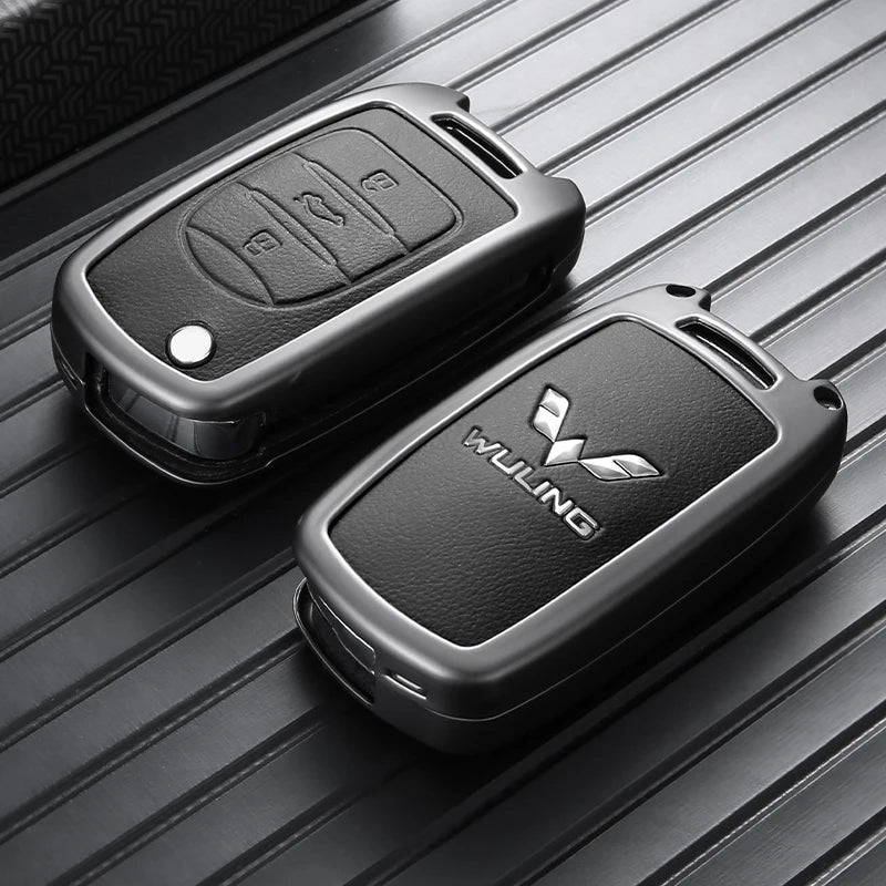 Luxury Zinc Alloy Car Key Fob Cover for Wuling Hongguang S, Anti‑Drop Scratch‑Resistant Protective Key Shell Case With Keychain