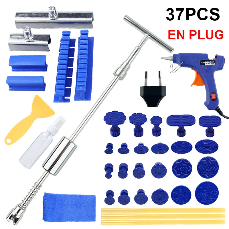 Auto Paintless Dent Repair Tools EU glue gun T-shaped Puller for Cars Vehicle Dent Remover Auto Hail Repair Accessories CM World