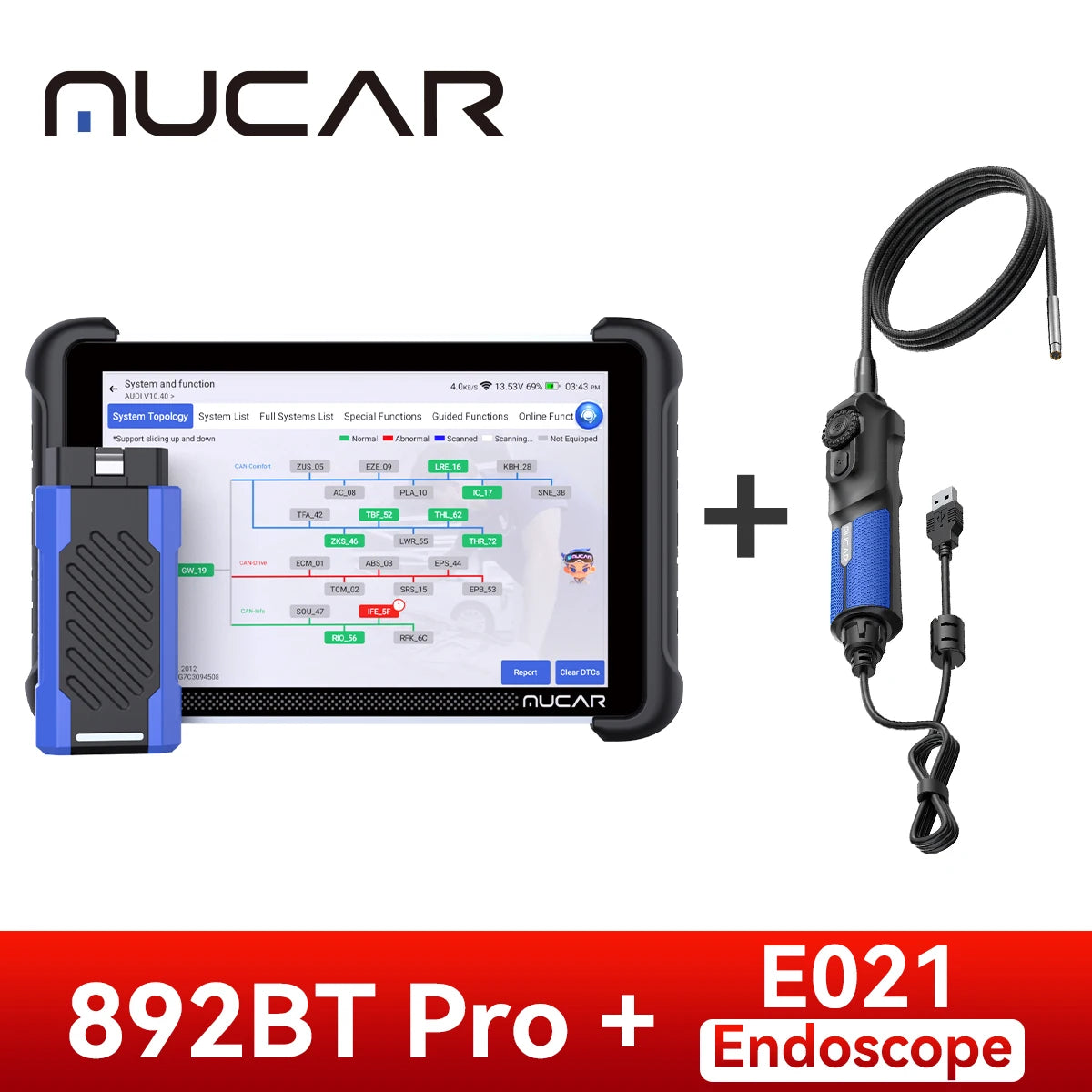 MUCAR 892BT PRO Topology J2534 AI Key Programmer TKEY 101 Automotive Diagnostic Tool Bidirectional Car Obd2 Scanner ECU Coding