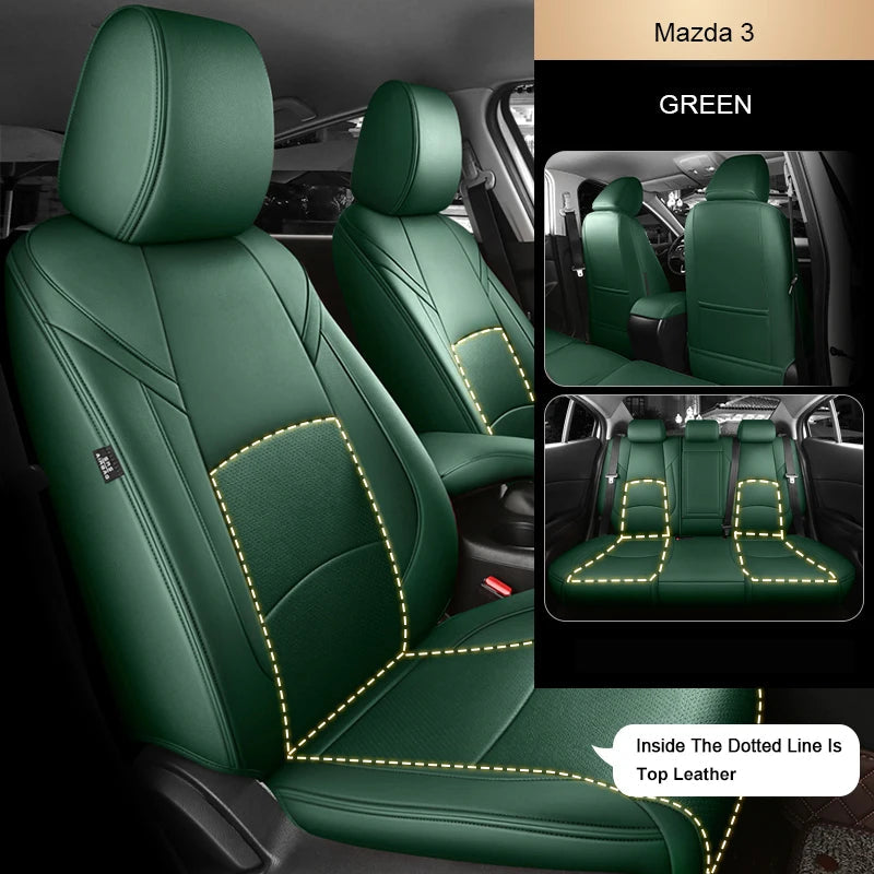 For Mazda 3 6 CX-5 CX-30 Custom Fit Car Seat Covers Accessories Full Covered Top Quality Leather Full Set 2 Rows 5 Seat CM World