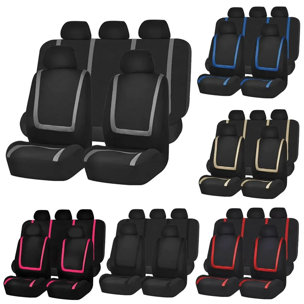 Universal Stripe Style Polyester Fabric Car Seat Covers car Leather Seat Covers CM World