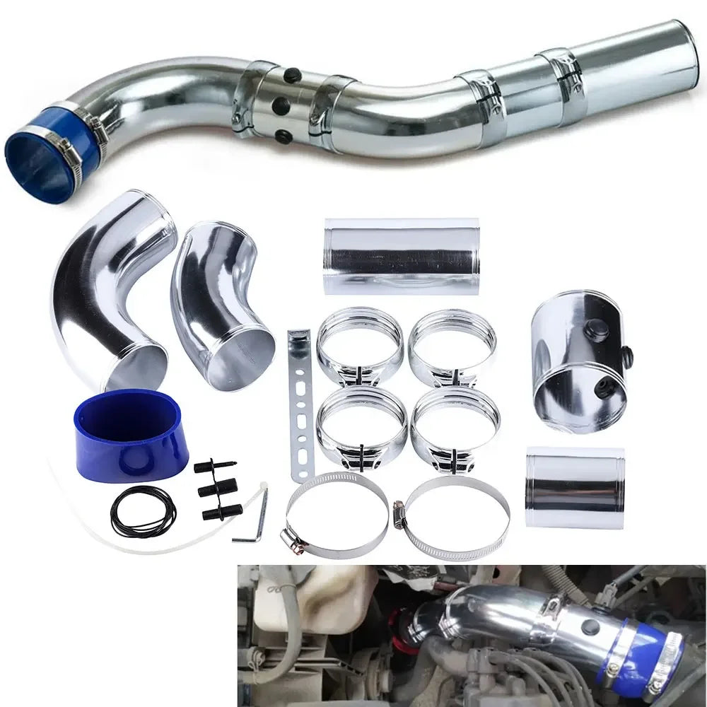 Universal 3" 76mm Air Intake Pipe Aluminum alloy intake pipe Kit Turbo direct cold air Filter injection system with air filter