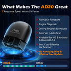 2026 XTOOL Advancer AD20 Bluetooth OBD2 Scanner On Android IOS Universal Car Diagnostic Tools Super Mini AD20 OBD II Code Reader Car Mobile World