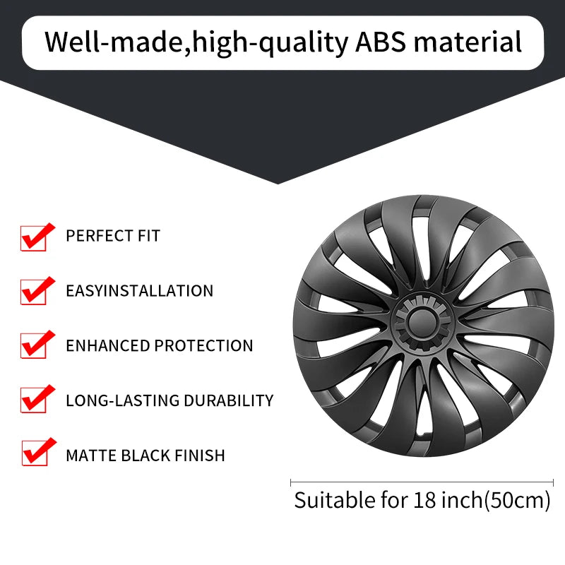 4PCS for Model Y Juniper Standard 18" Aperture Wheels 2026-Present 18 Inch New Storm Style Hubcap Wheel Cap for Tesla