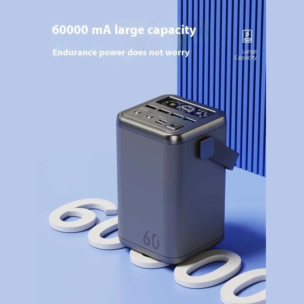 60000mAh PD100W Power Bank Large Capacity Portable USB C Fast Charging Power Station External Spare Battery For Macbook Laptop Car Mobile World