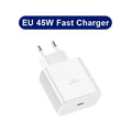 45W PD Fast Charging For Samsung Galaxy S22 S23 Ultra Note10 Plus Mobile Phone USB Type C Cable Fast Quick Charging Wall Adapter Car Mobile World