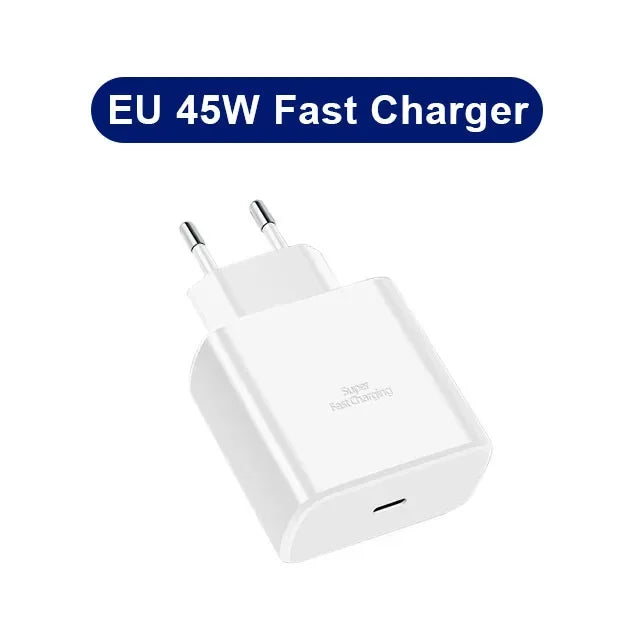 45W PD Fast Charging For Samsung Galaxy S22 S23 Ultra Note10 Plus Mobile Phone USB Type C Cable Fast Quick Charging Wall Adapter Car Mobile World
