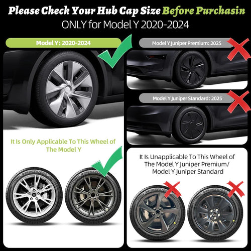 4PCS 19 Inch Cyclone Style Wheel Covers for Tesla Model Y (2020-2024) Right & Left Automobile Accessories Hubcaps Replacement CM World
