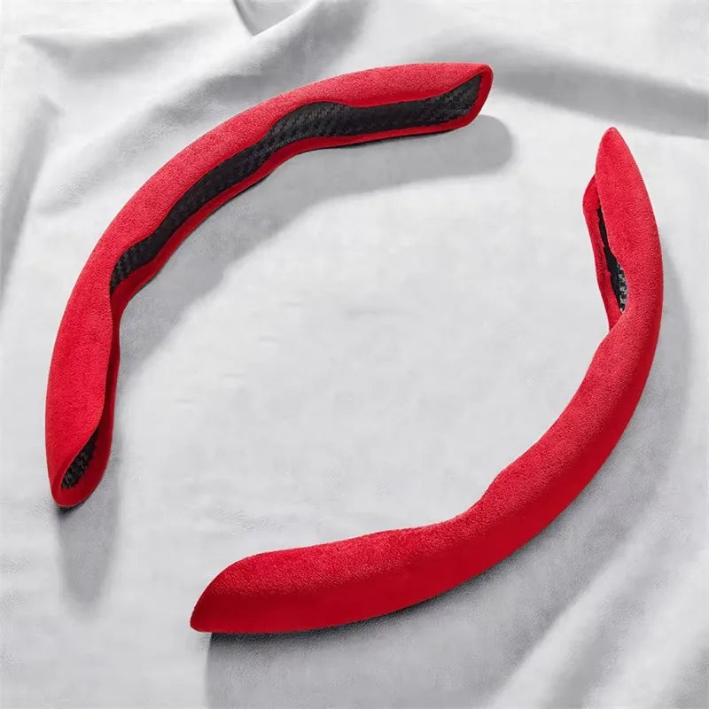 2025 Winter NEW Car Steering Wheel Cover Gearshift Handbrake Cover Protector Decoration Warm Super Thick Plush Auto Accessories CM World