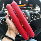 Universal D-shaped Round Car Steering Wheel Cover Ventilation hole Leather Absorb sweat Anti-slip Decoration Accessories 15inch CM World