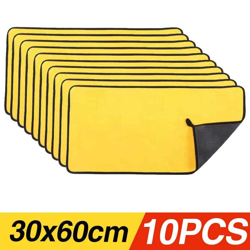 Car Wash Towels Cleaning Cloth Absorbent Dry Cloth General Purpose Microfiber Towel Thickened Yellow 30/40/60cm CM World