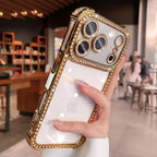 Luxury Bling Diamond Bumper Camera Protection Case For iPhone 17 16 15 14 13 Pro Max Airbag Anti-knock Transparent Soft Cover