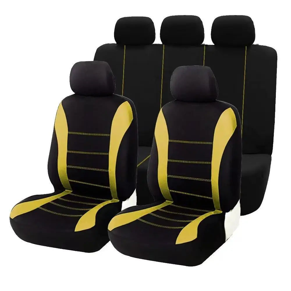 Universal Five-Seater Car Fabric Seat Covers with Stitching CM World