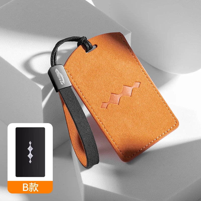 Car Key Case Cover for BYD Leopard 5 8 Ti3 Suede Leather Key Fob Shell Holder Smart Key Protector Keychain Bag Car Accessories